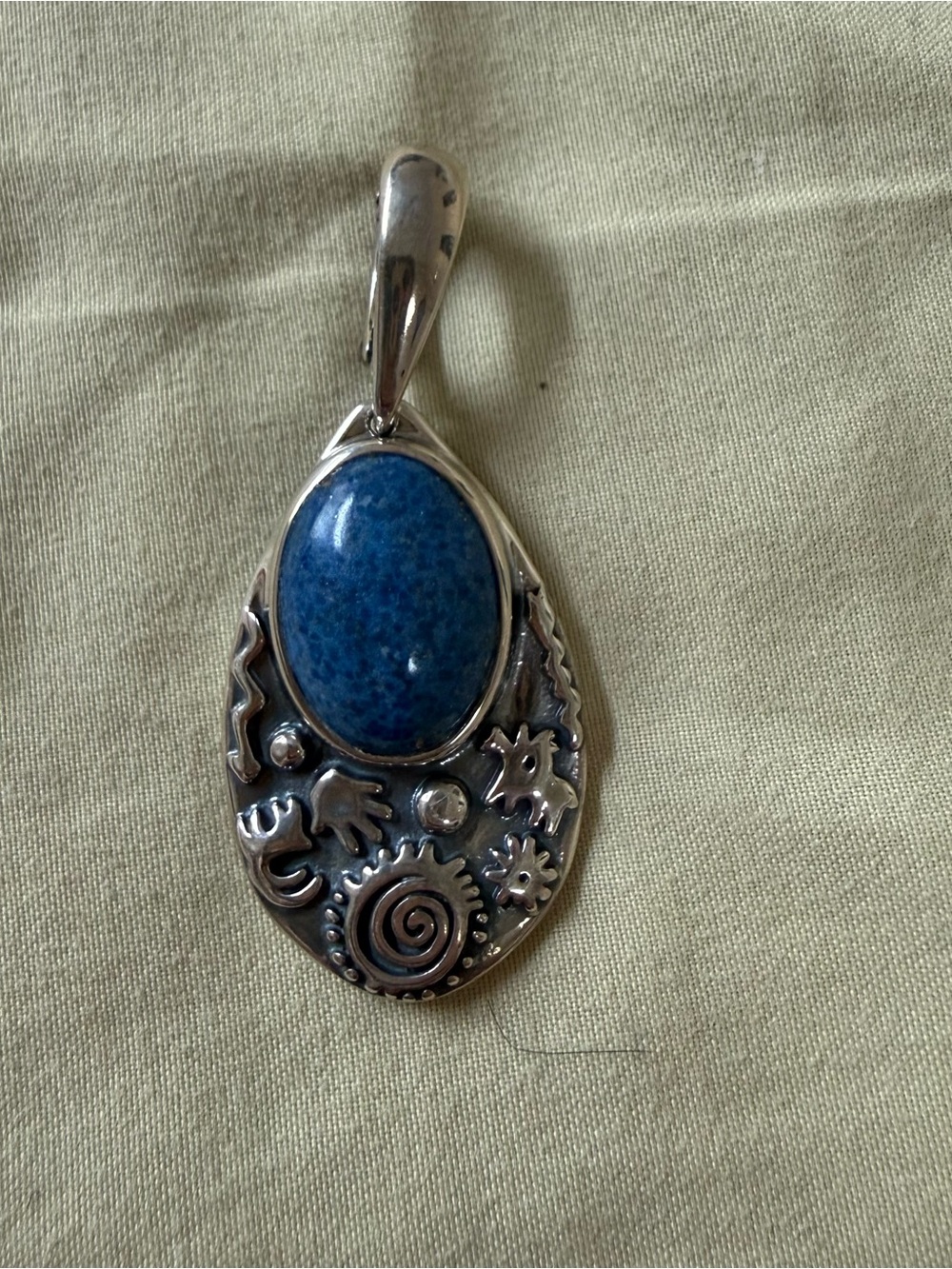 Retired American West Sterling Silver Petroglyph Pendant Enhancer